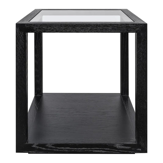 black timber side table