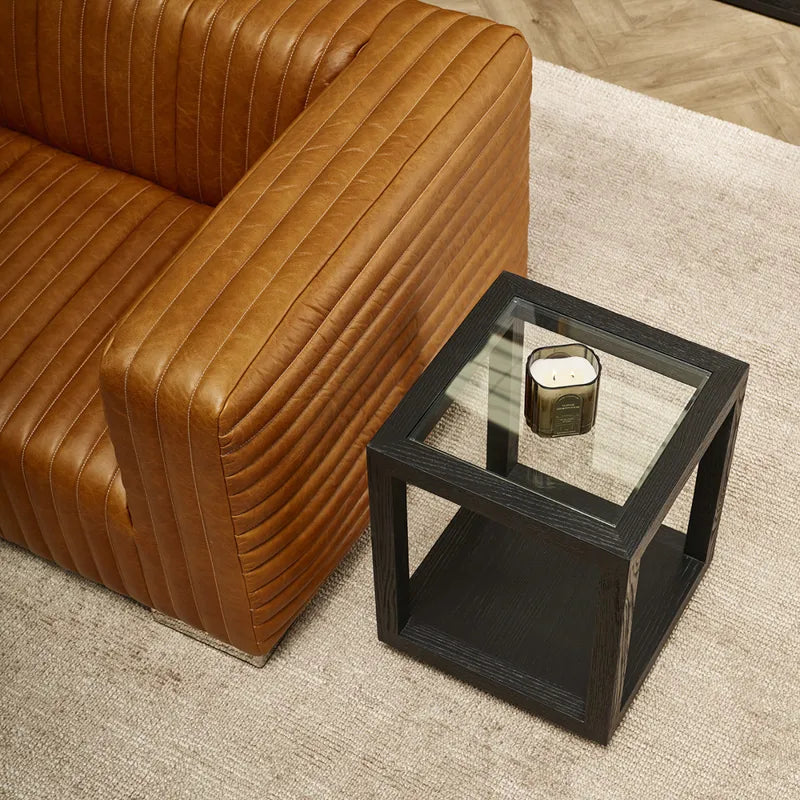 Sadie Square Side Table - Medium Black
