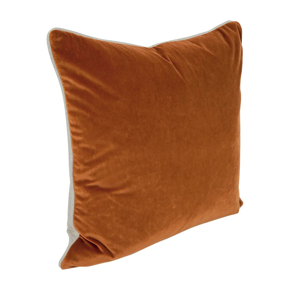 Sass Square Feather Cushion - Caramel Velvet