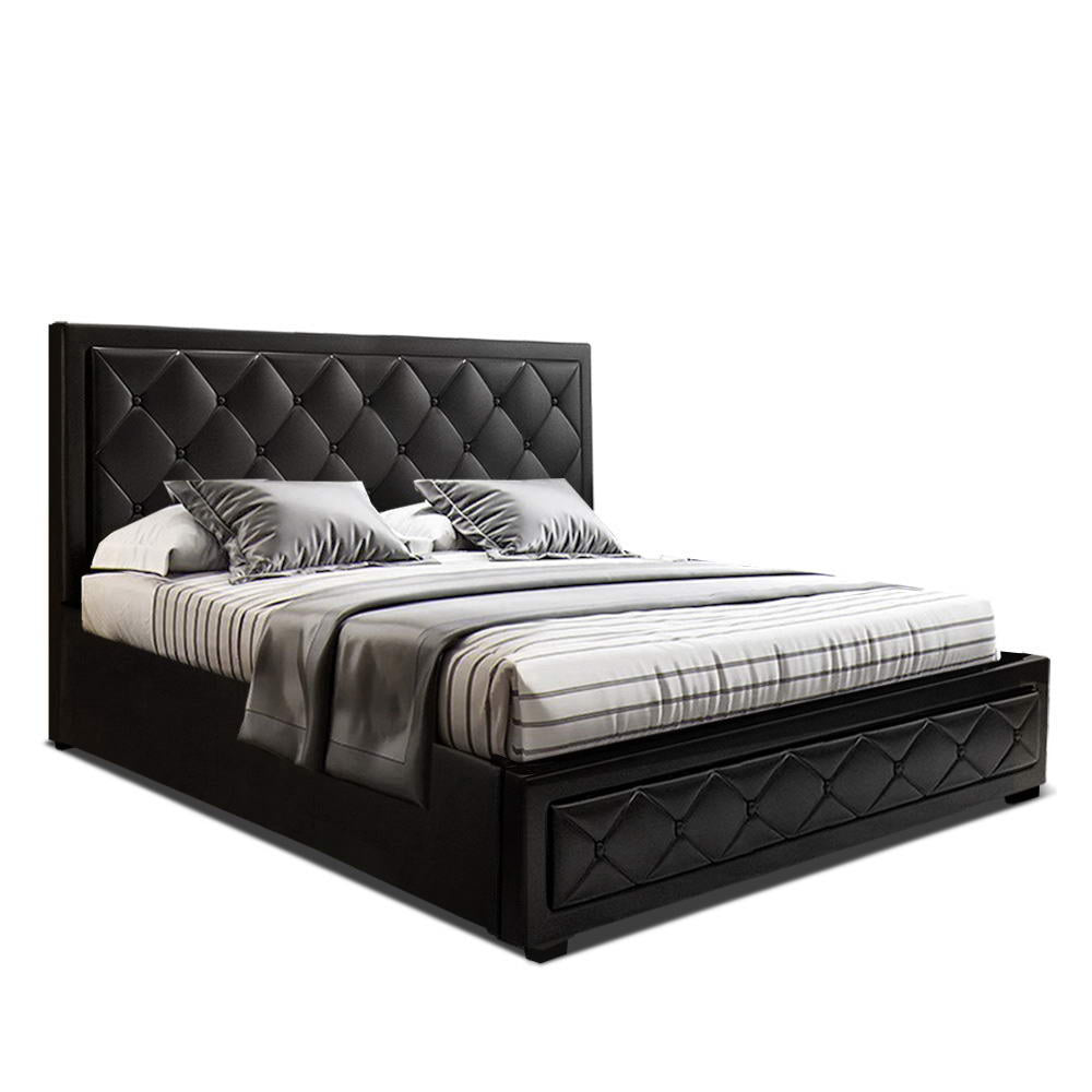 Black Leather Bed frame