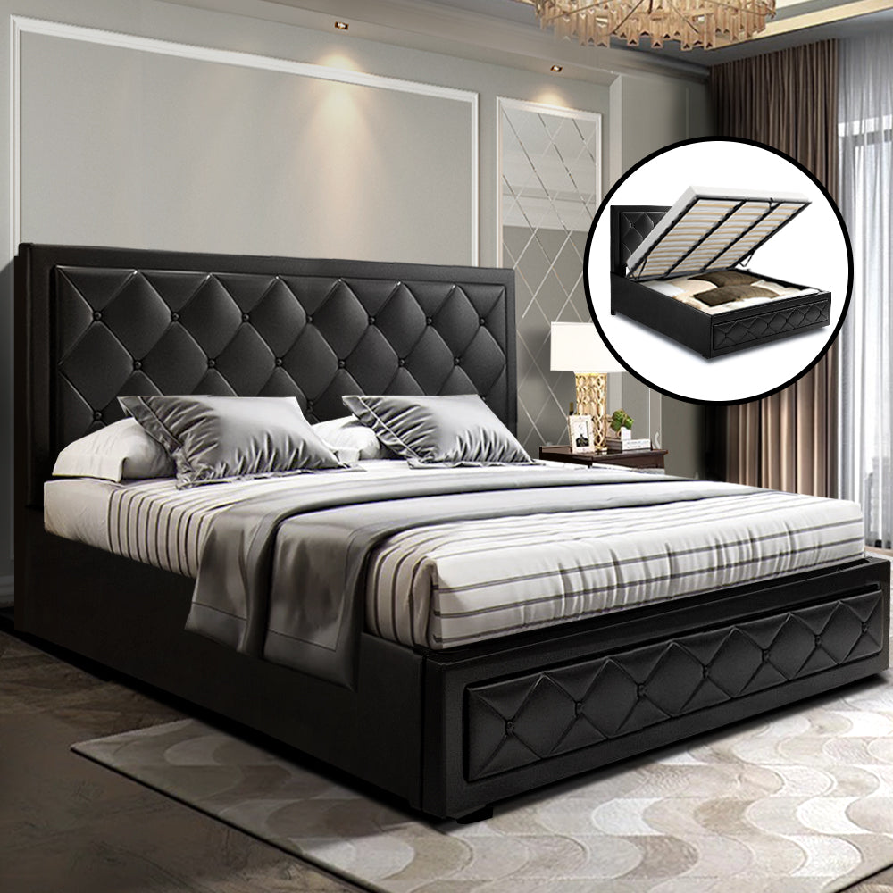 Black Leather Bedframe