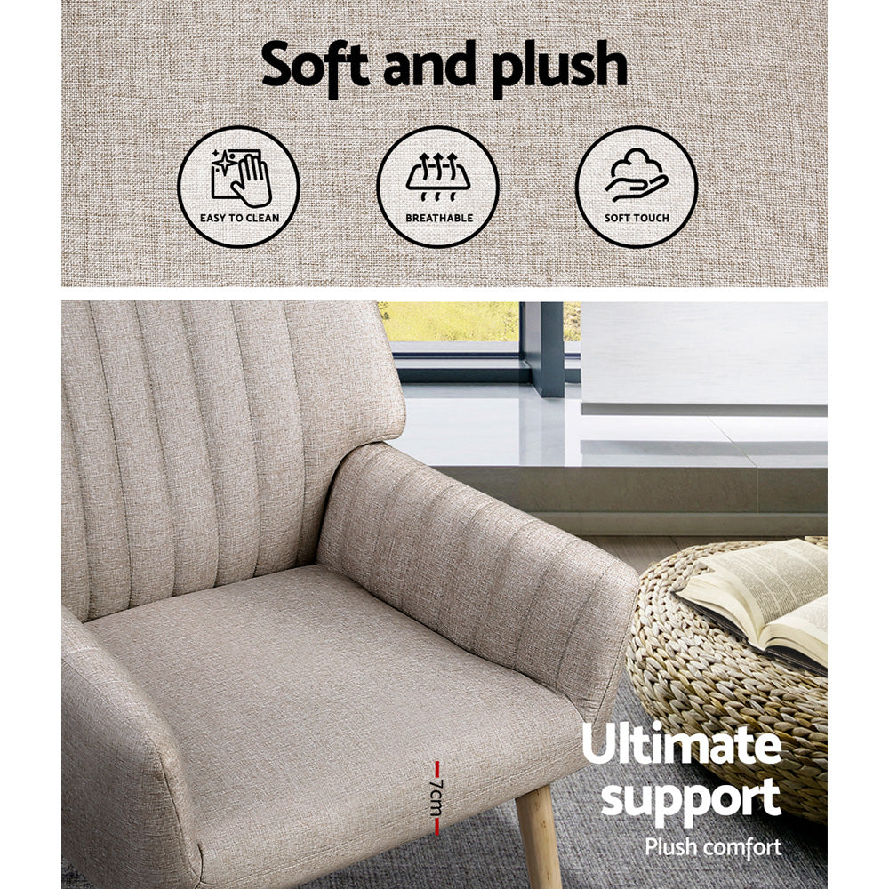 Sebastin Accent Armchair - Beige