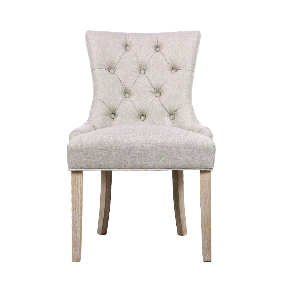 French Provincial Dining Chairs Set of 2 - Beige