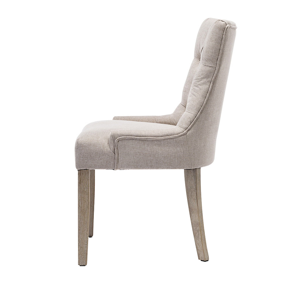 French Provincial Dining Chairs Set of 2 - Beige