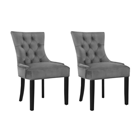 French Provincial Dining Chairs Set of 2 - Grey