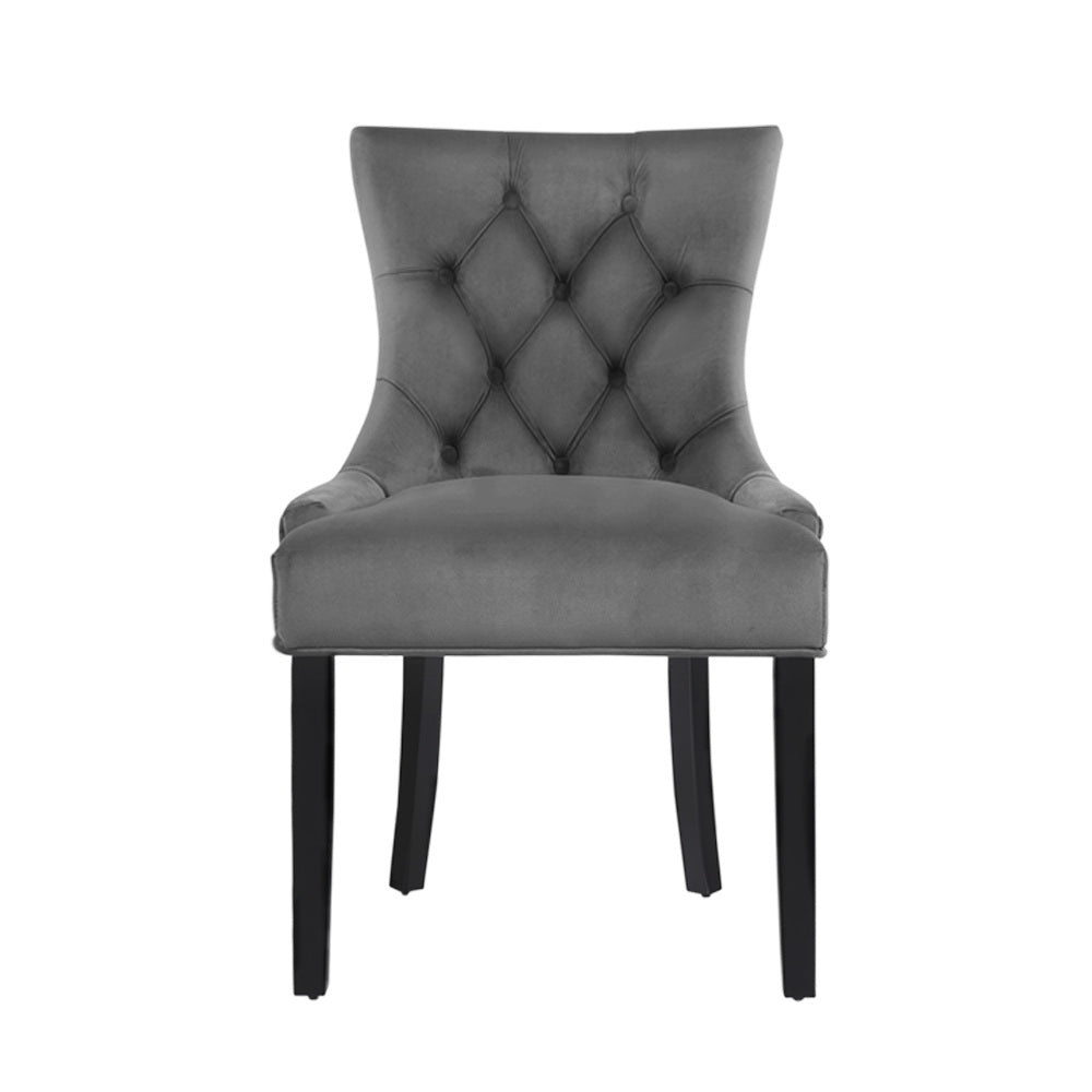 French Provincial Dining Chairs Set of 2 - Grey