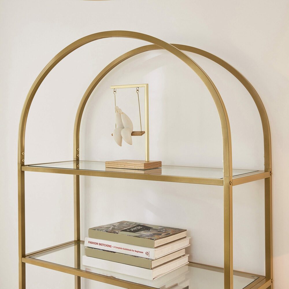 Audrey 5 Tier Gold Metal Bookshelf