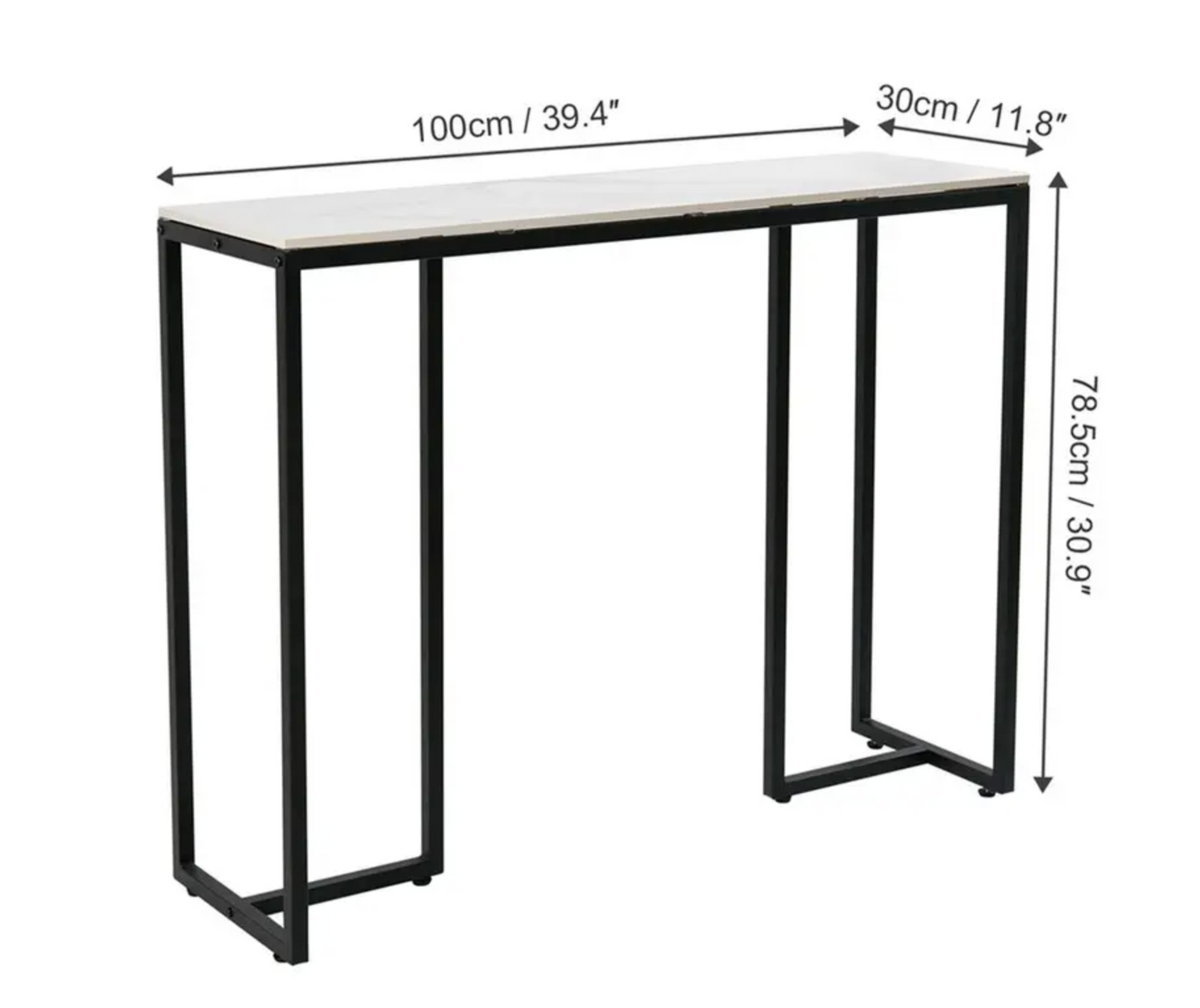 Stone Marble Console Table- Black