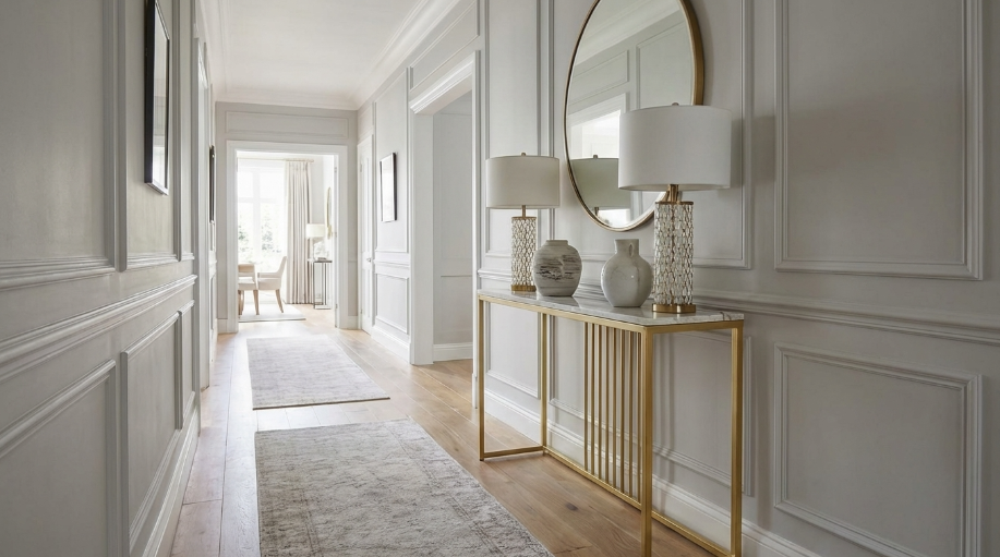Stone Marble Console - Marble & Gold