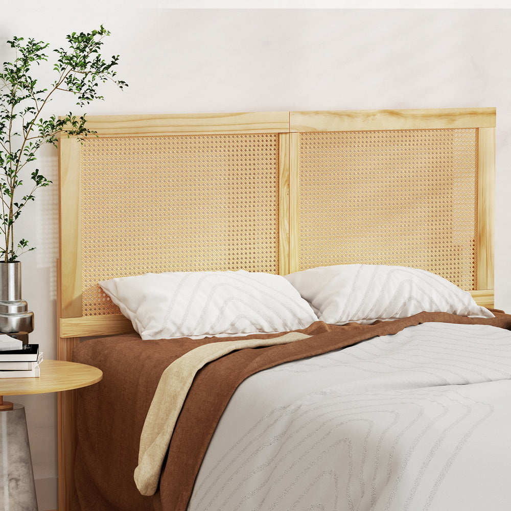 Bruno Rattan Headboard Double Bed Frame