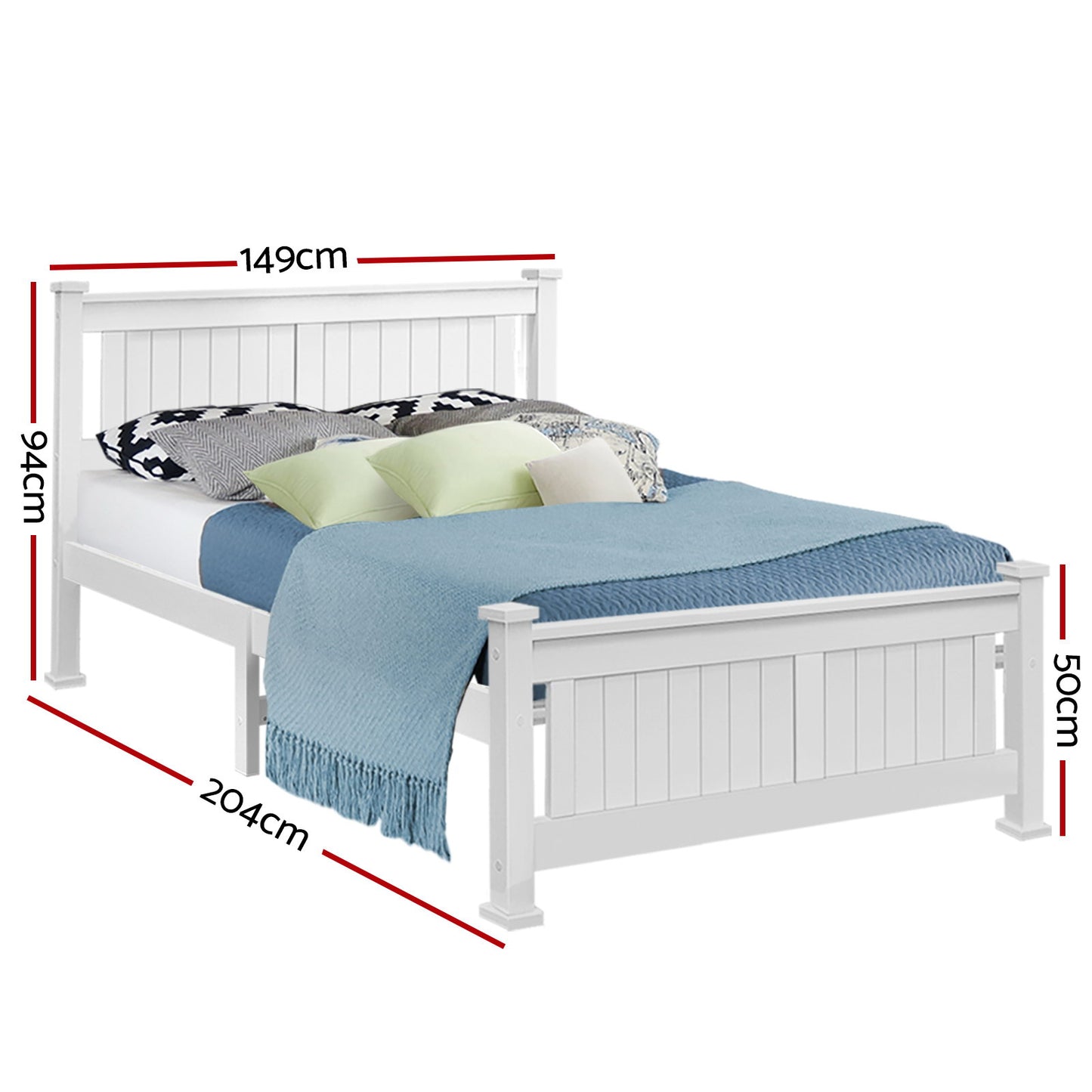 Rio Wooden Bed Frame Double Size - White