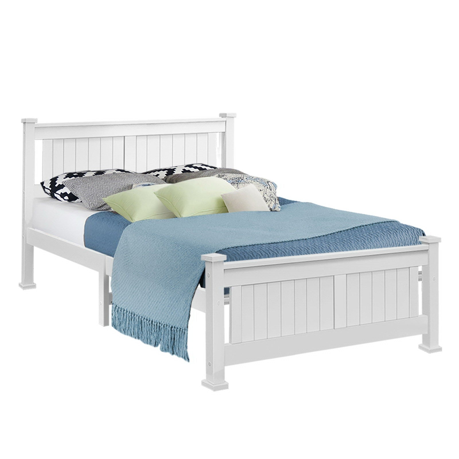 Rio Wooden Bed Frame Double Size - White 