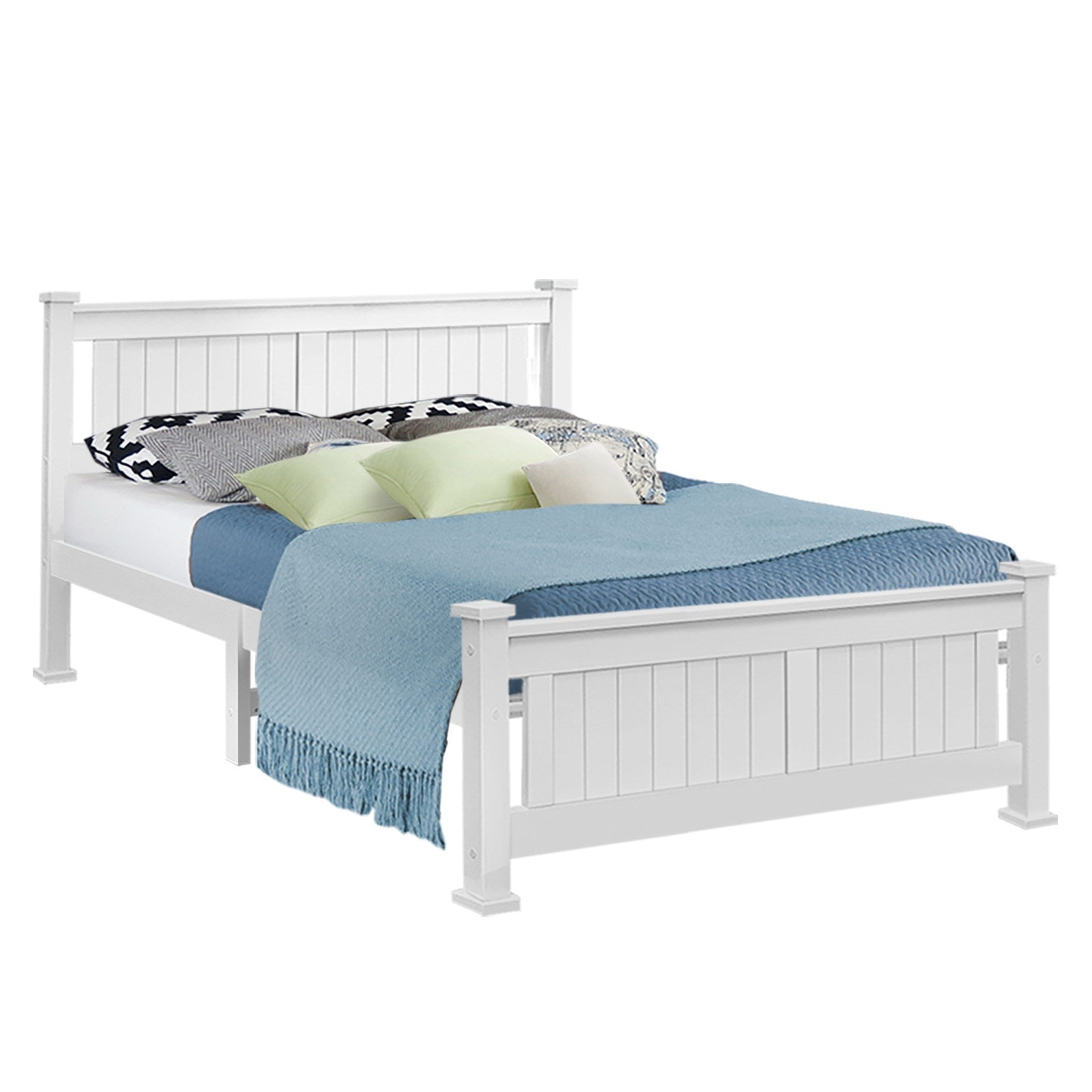 Rio Wooden Bed Frame Queen Size Wooden - White