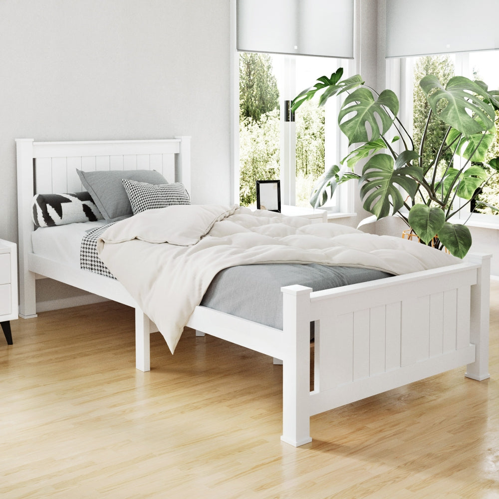 Rio Wooden Bed Frame Single Size - White