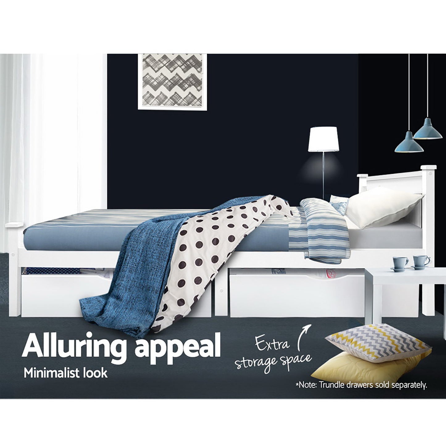 Rio Wooden Bed Frame Single Size - White