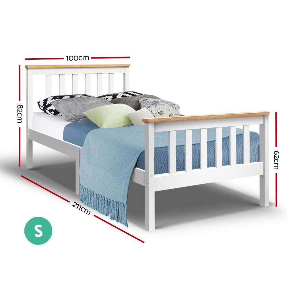 Pony Wooden Bed Frame Single Size - White
