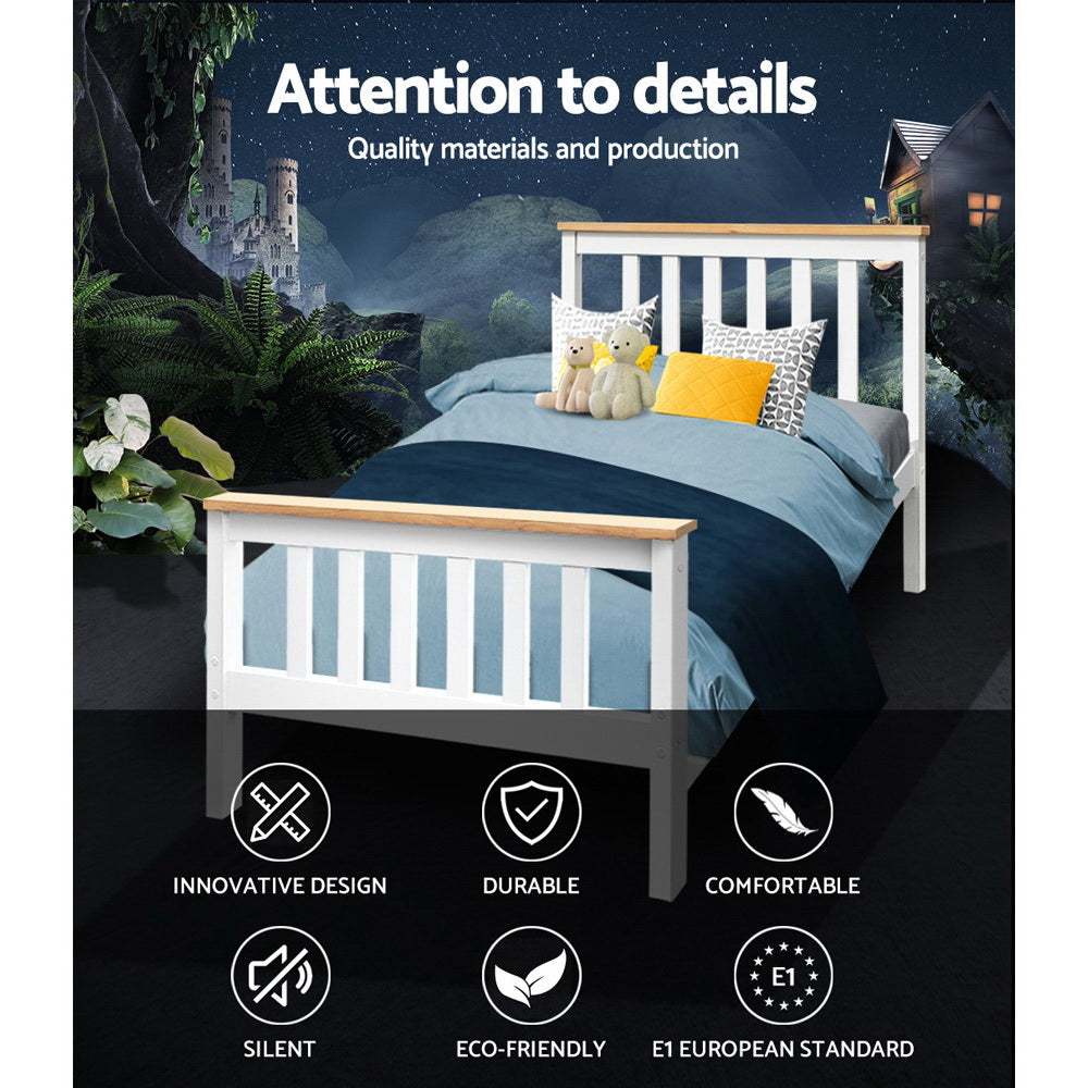 Pony Wooden Bed Frame Single Size - White