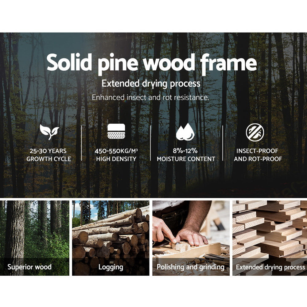 Pony Wooden Bed Frame Single Size - White