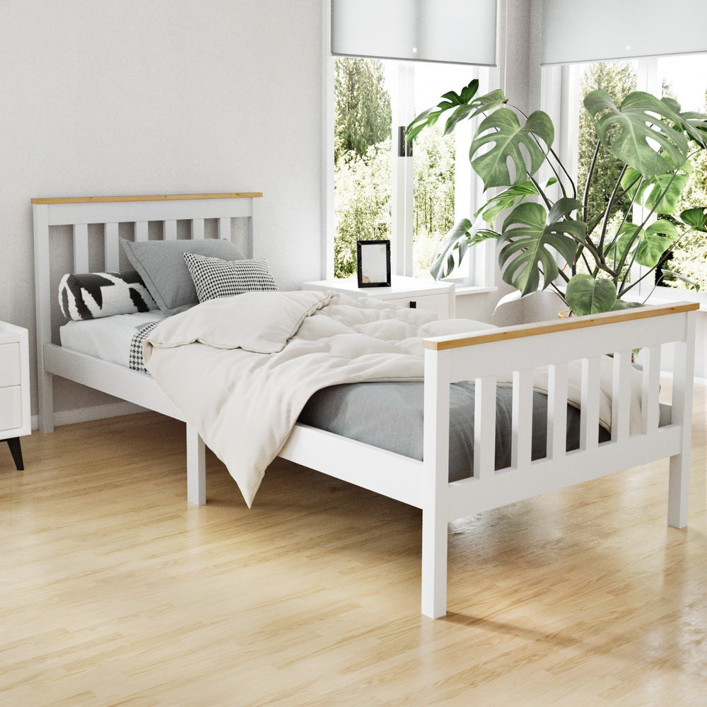 Pony Wooden Bed Frame Single Size - White