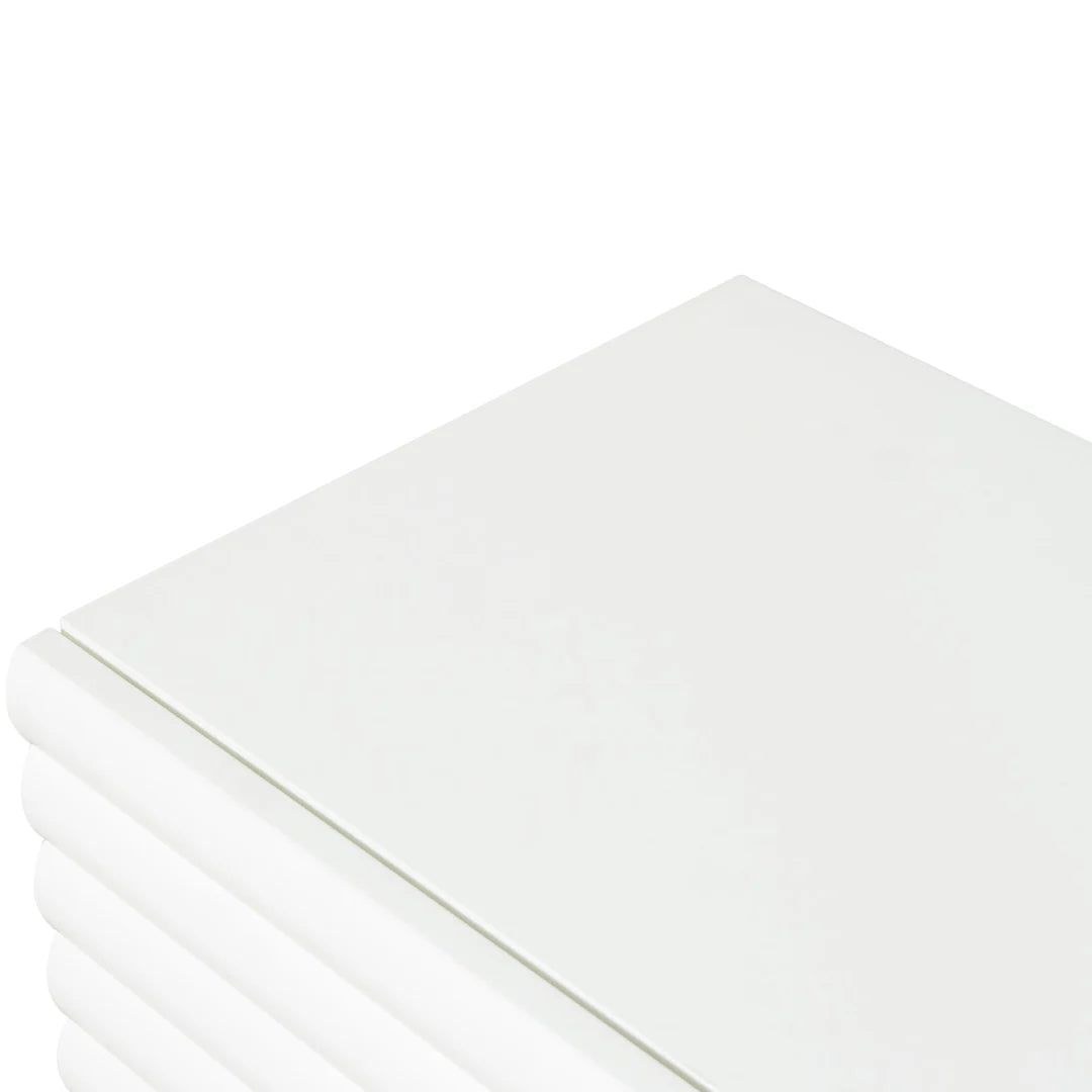 White Fluted TV Entertainment Unit