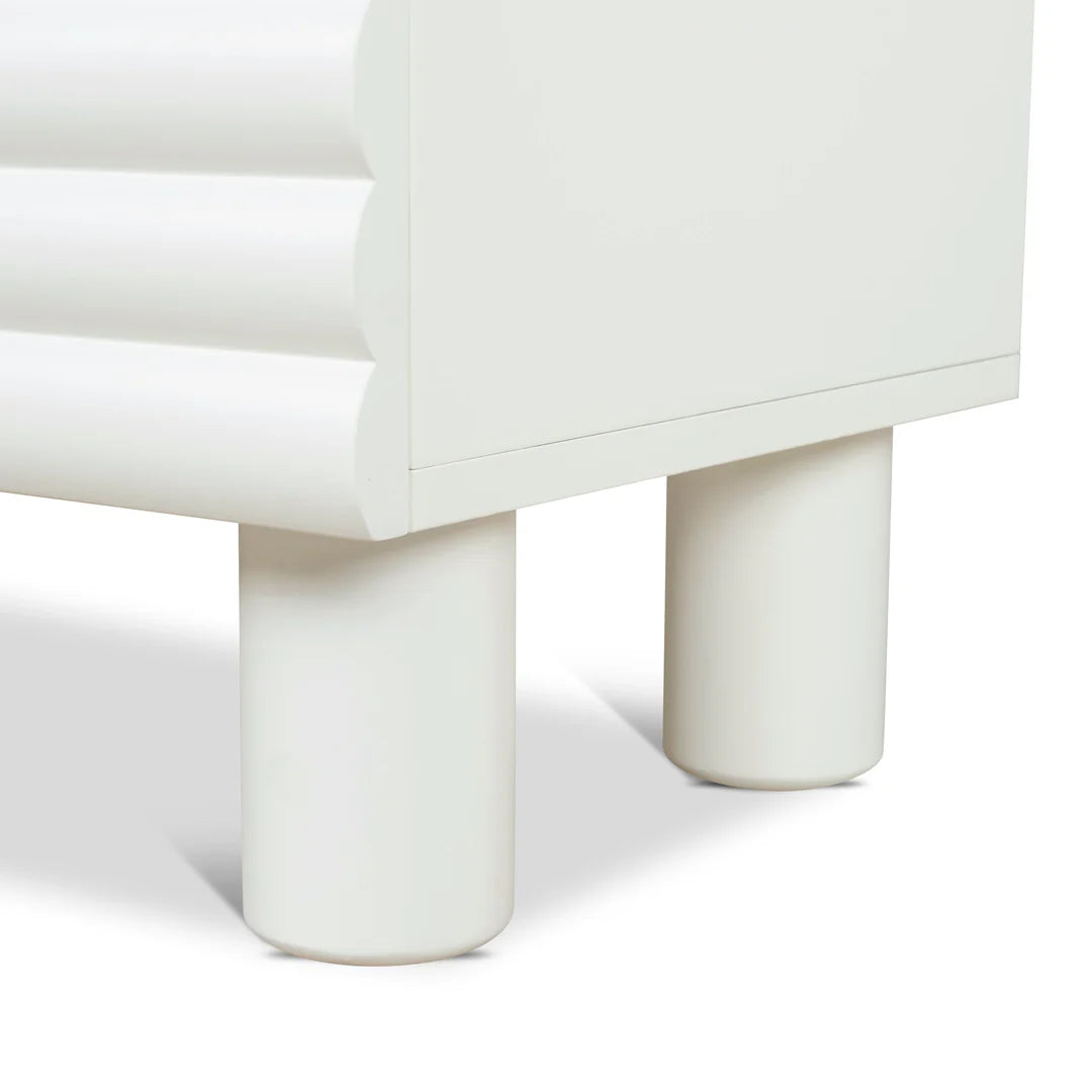 White Fluted TV Entertainment Unit