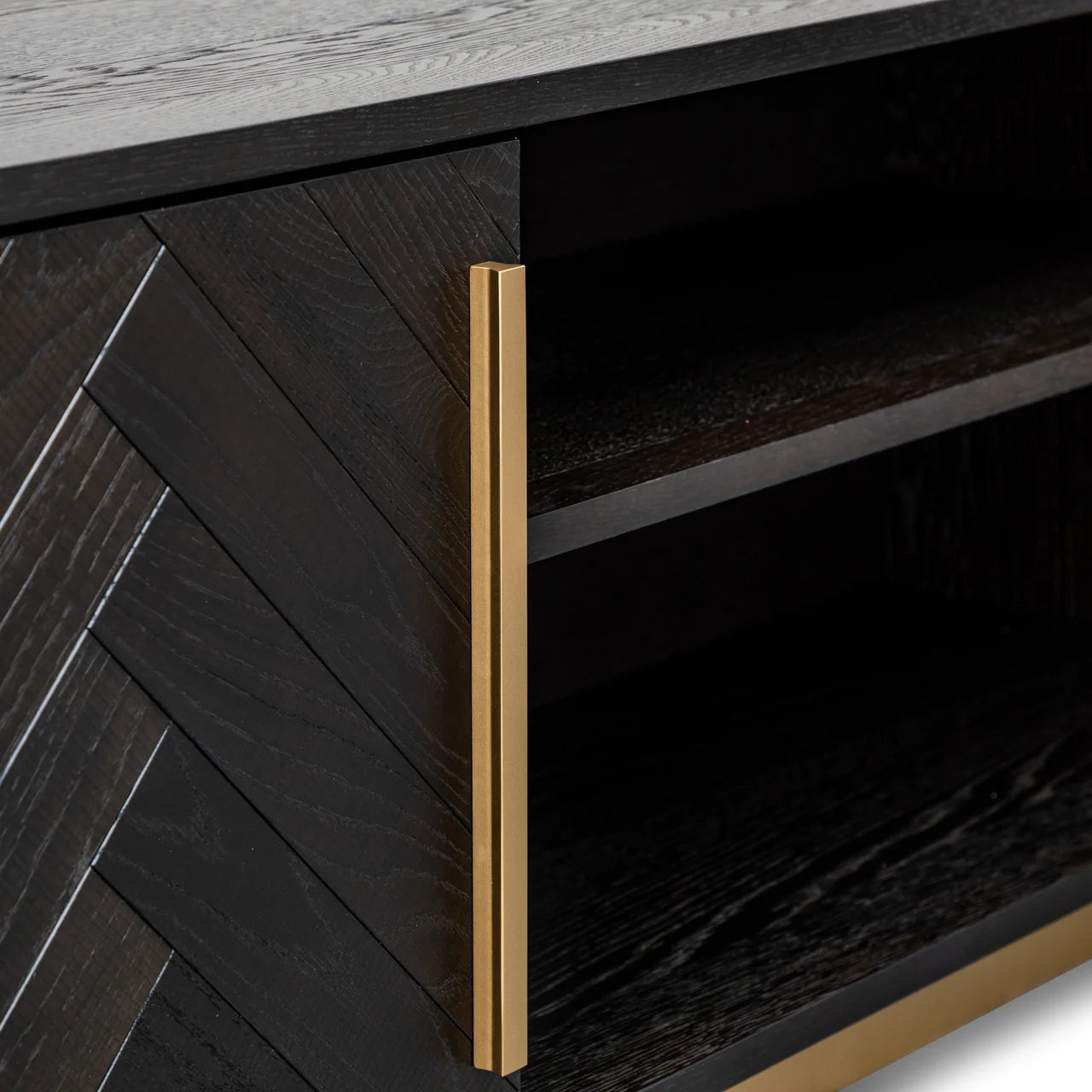 Wilma Wide Sideboard - Black and Brass