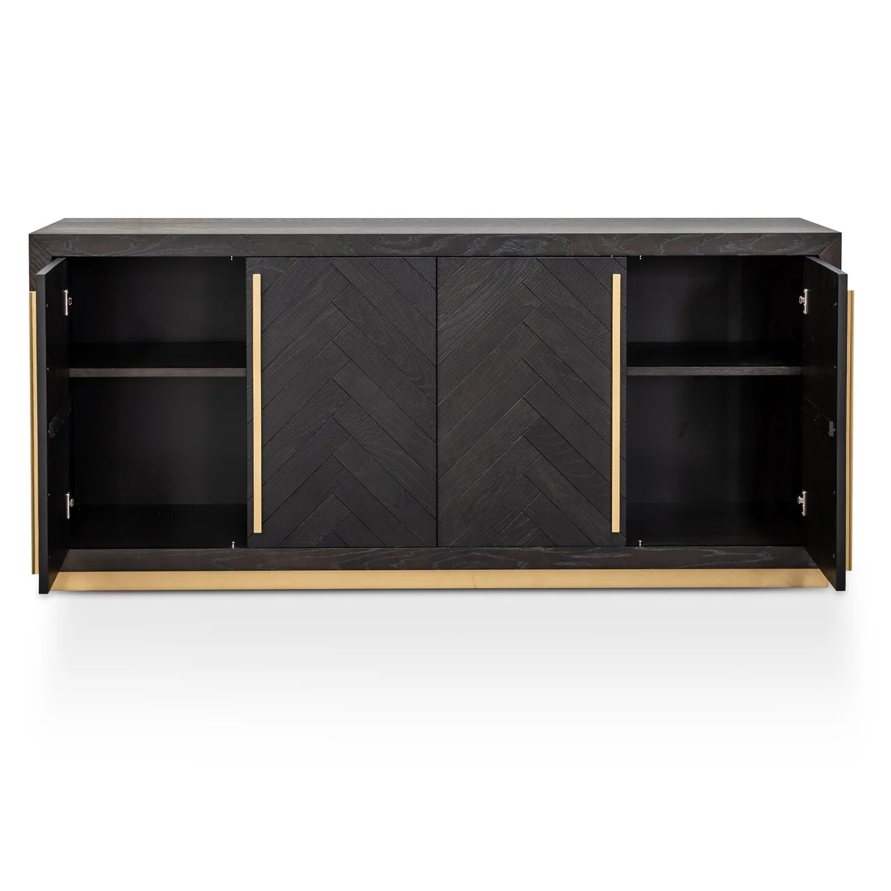 Wilma Wide Sideboard - Black and Brass