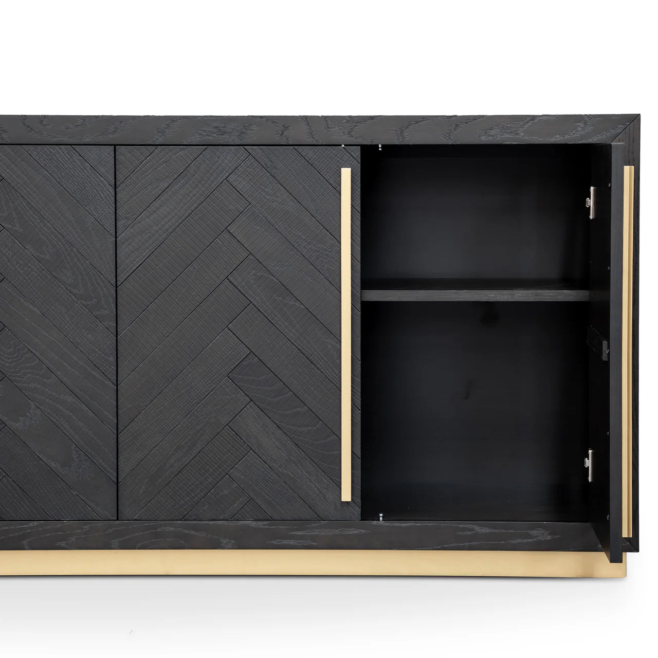 Wilma Wide Sideboard - Black and Brass