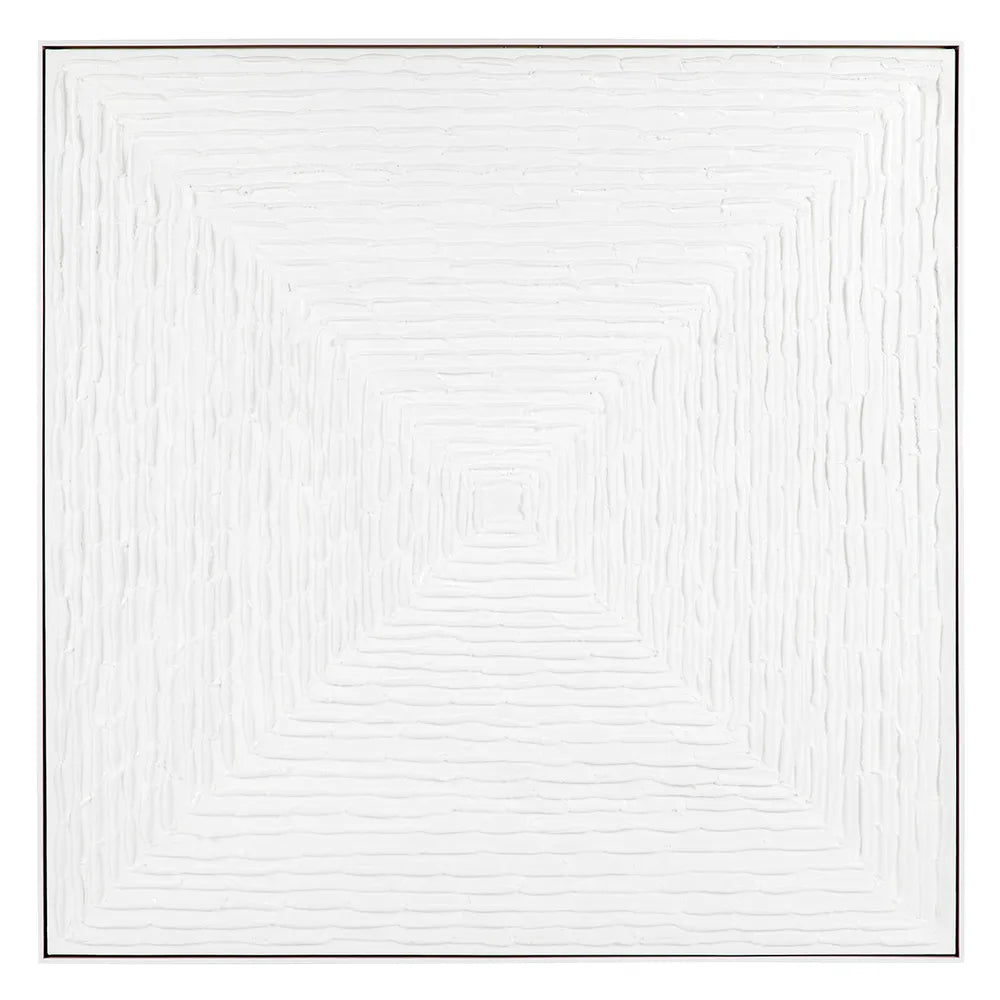 White Vortex Oil On Canvas Painting - Large