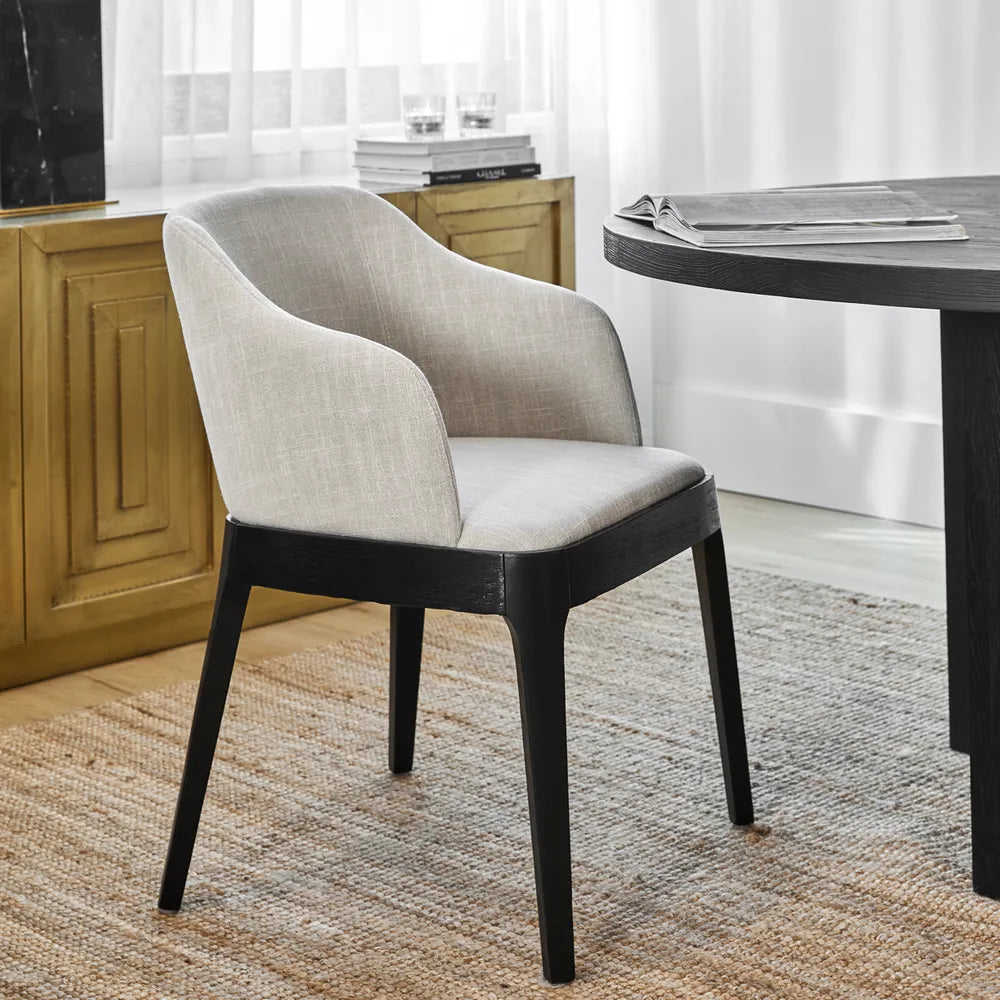 Hayes Black Dining Chair - Natural