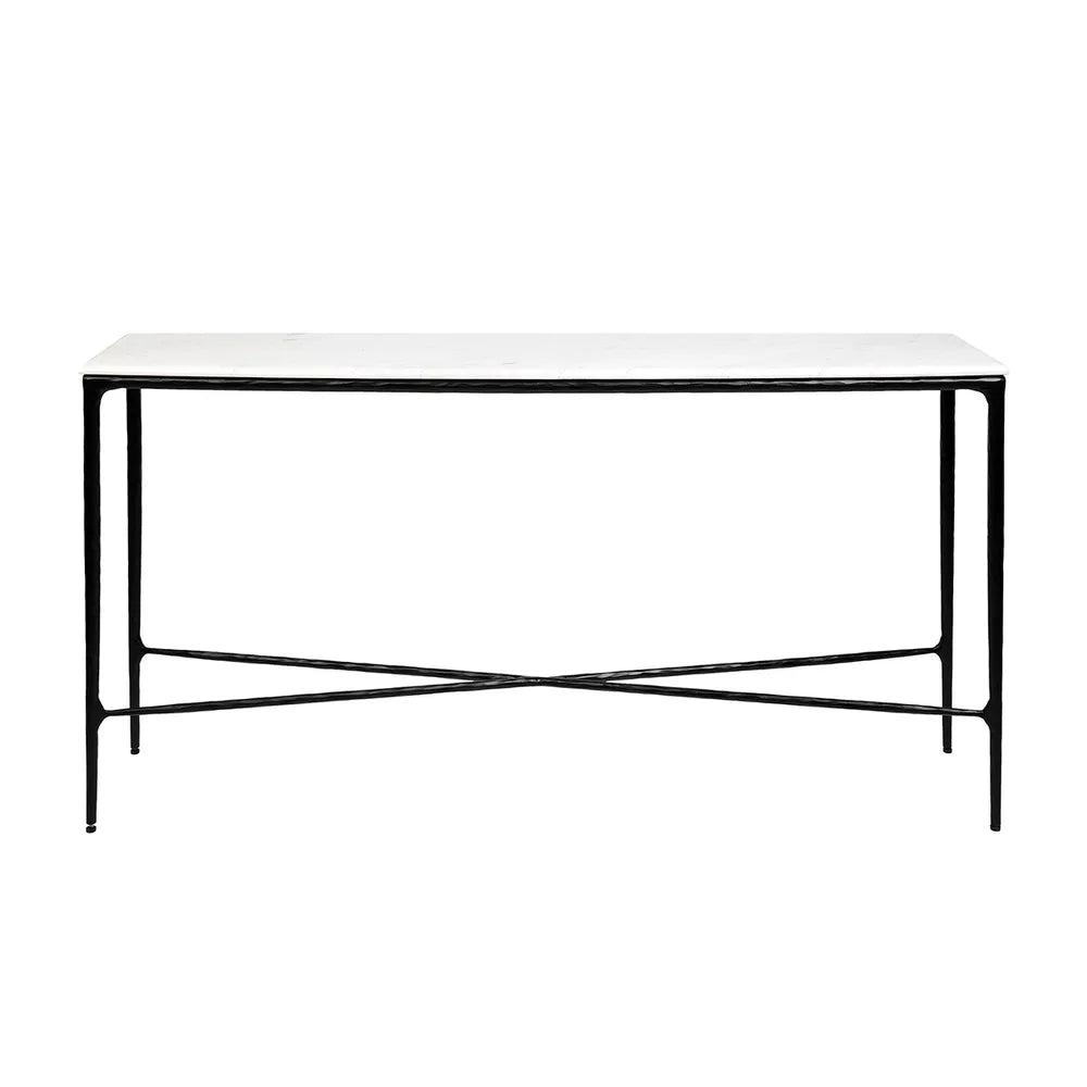 Heston Marble Console Table - Medium Black