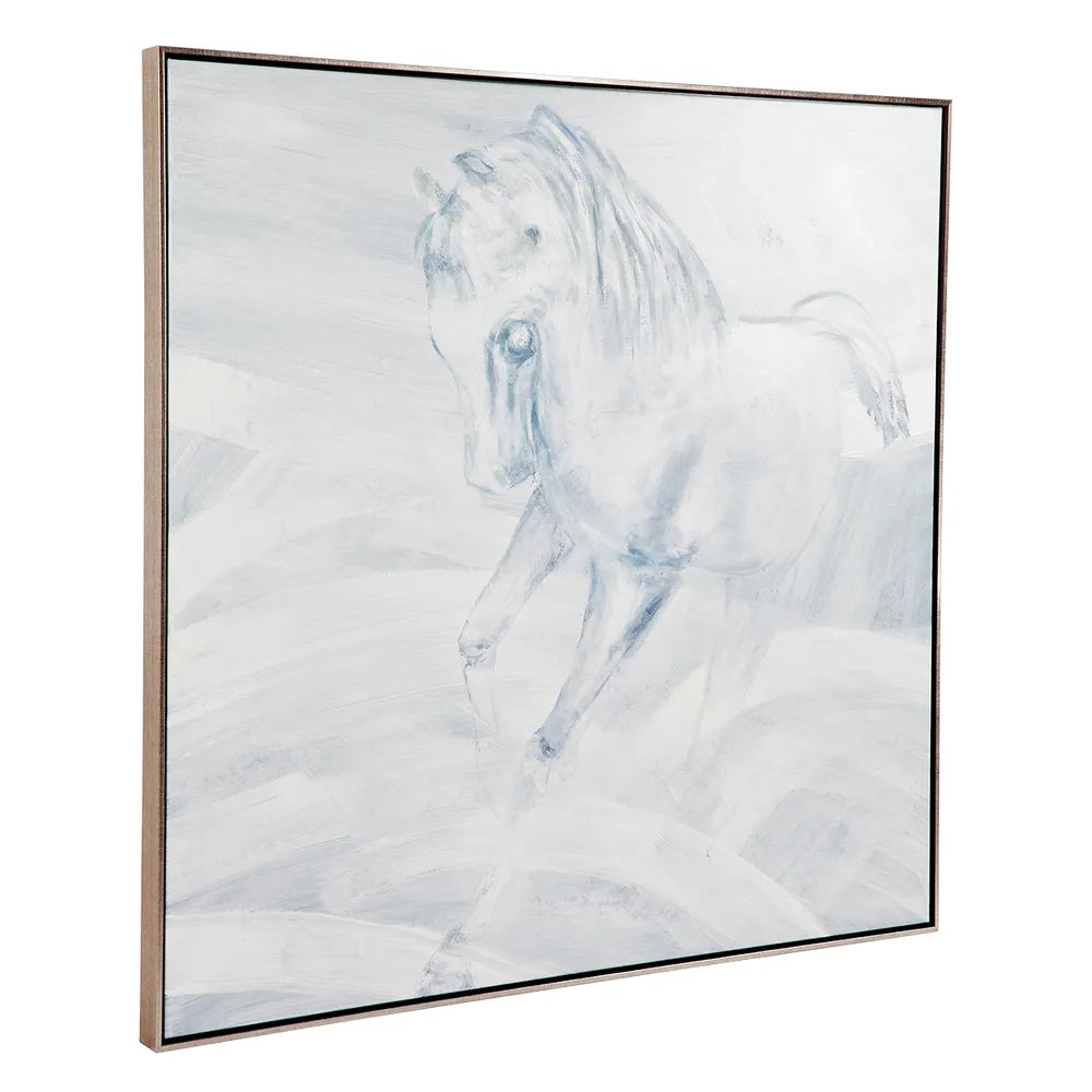 White Stallion Left Hand Facing Oil