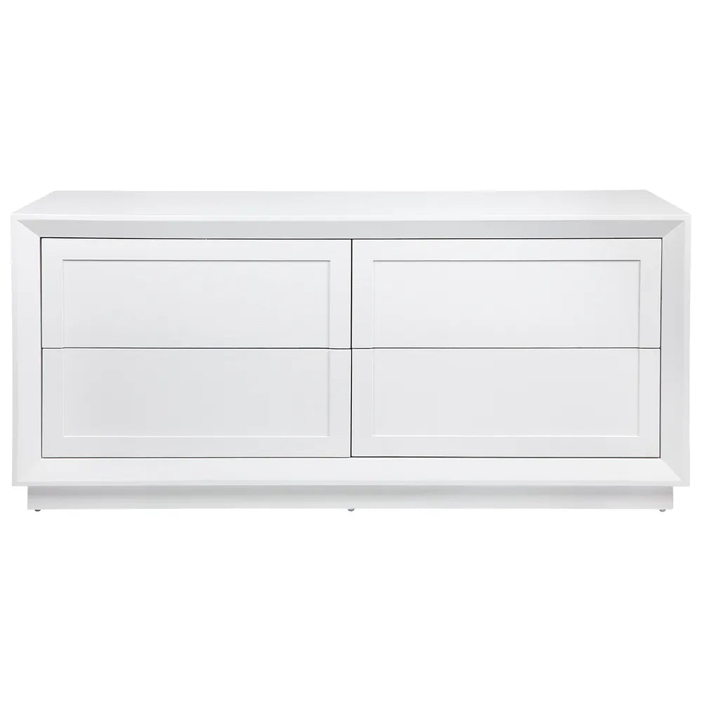 Balmain 4 Drawer Oak Chest - White