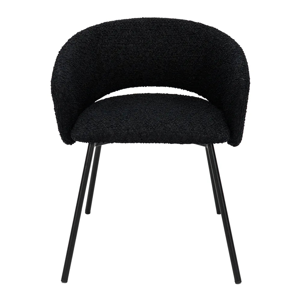 Delta Dining Chair - Black Boucle