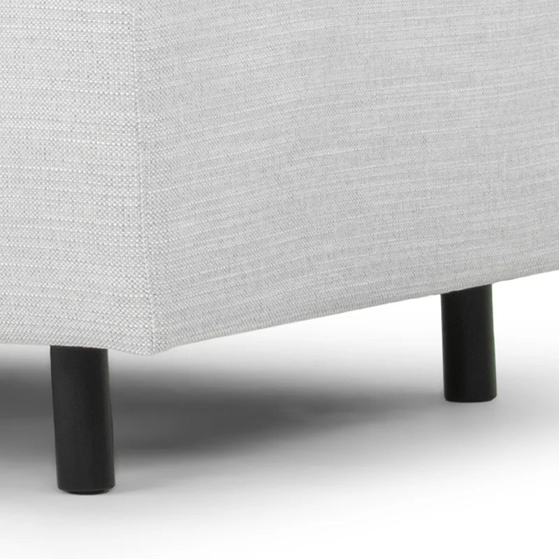 Margo 3 Seater Left Chaise Sofa - Light Texture Grey - Black legs