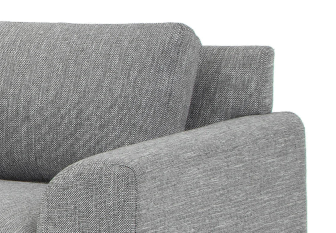 Margo 3 Seater Left Chaise Sofa - Light Texture Grey - Graphite Grey with Black Legs