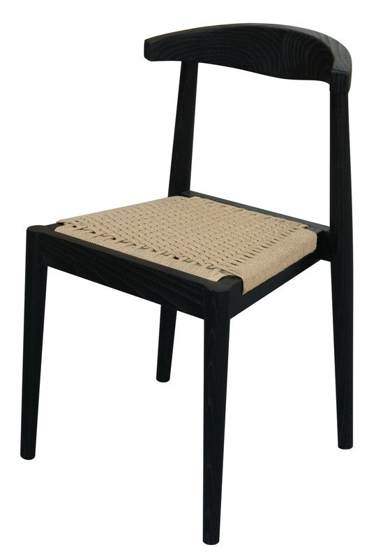 Black Arden Solid Oak Dining Chair with Loom