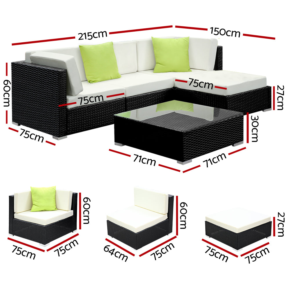 Cyrus 5PC Outdoor Lounge Set with Storage Cover