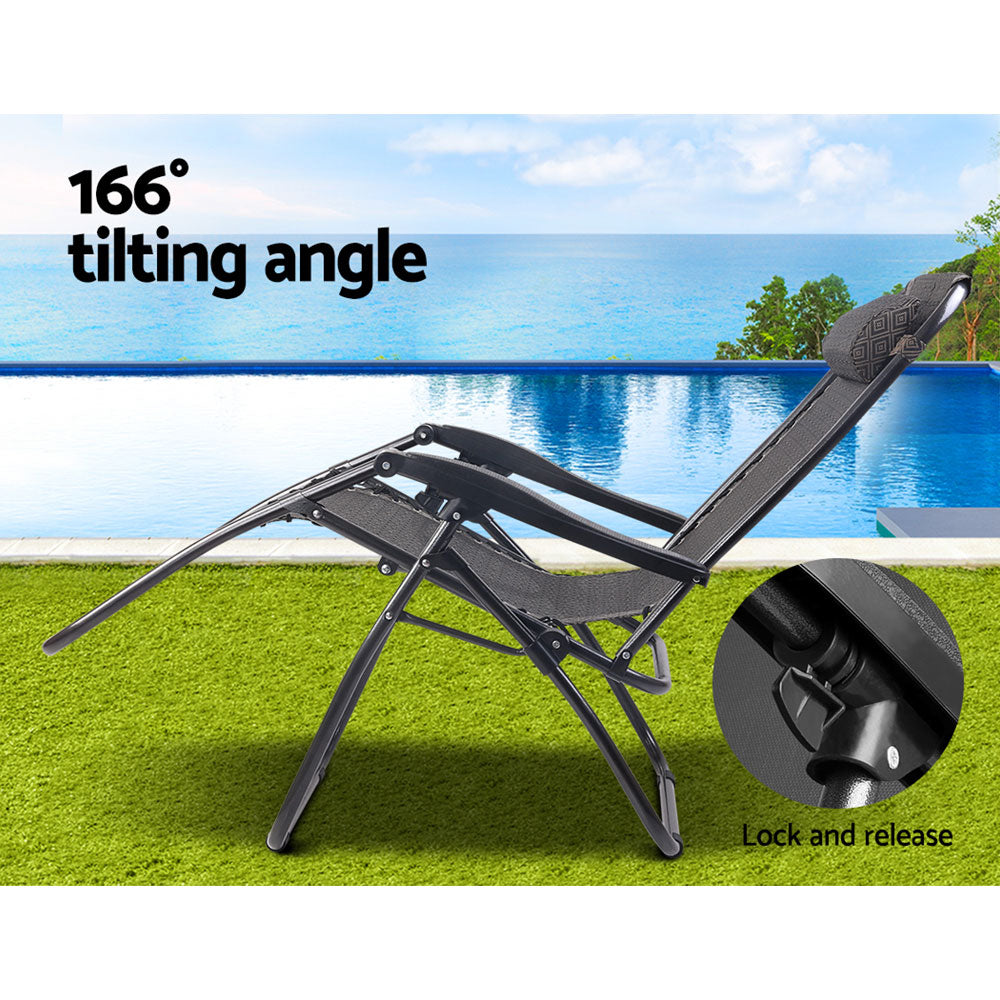 Outdoor Portable Recliner Chair - - Beige