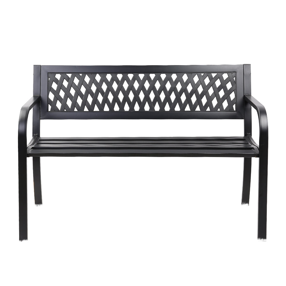 Steel Modern Garden Bench - Black