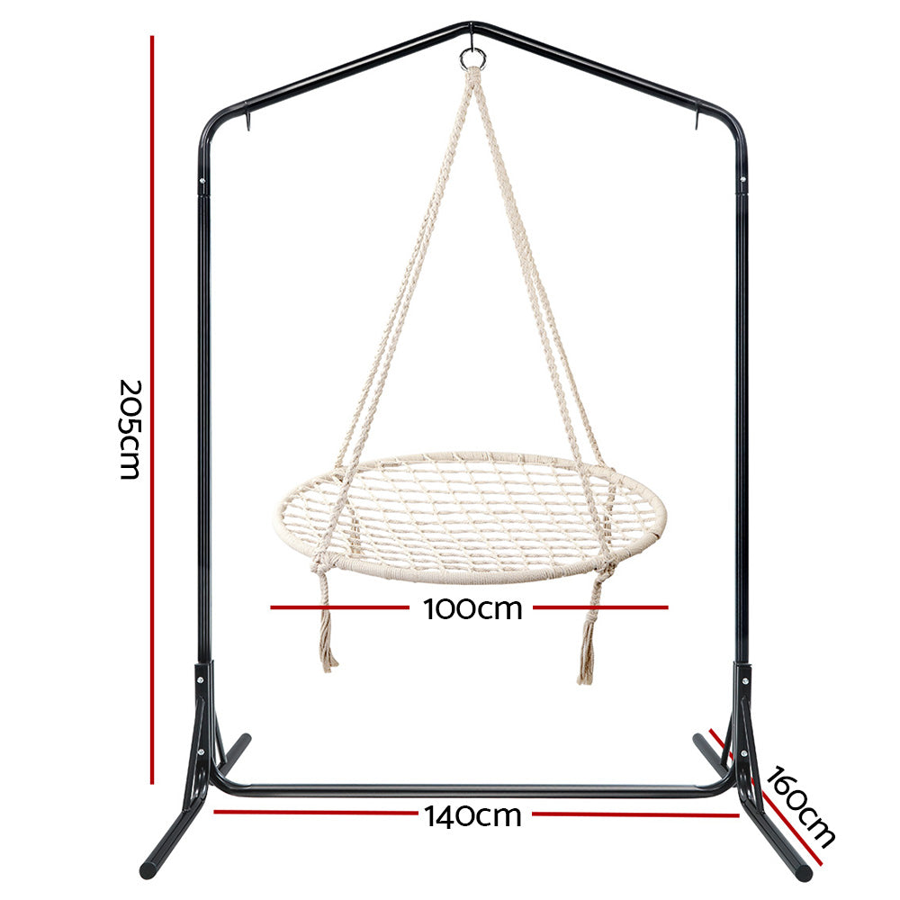Kids Hammock Chair Kids with Stand 100cm - Cream