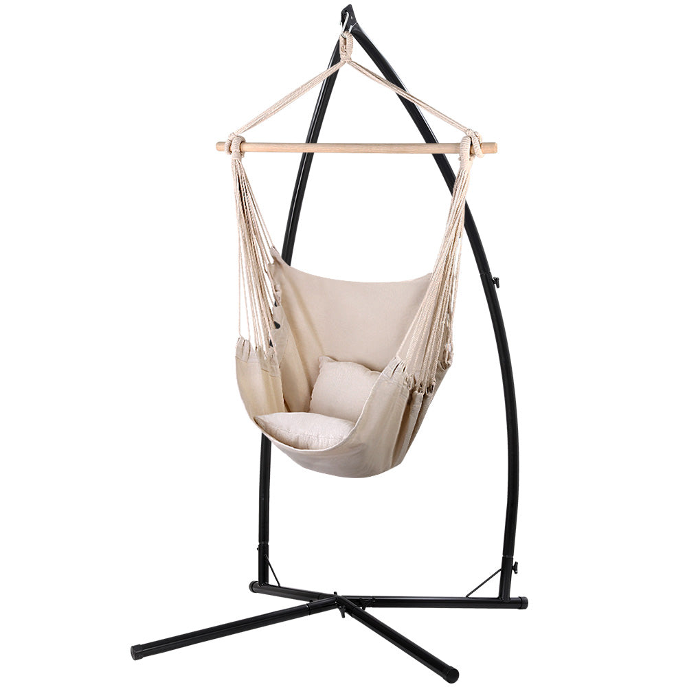 Outdoor Hammock Chair with Steel Stand Pillow Included