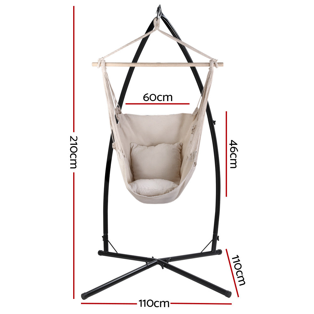 Outdoor Hammock Chair with Steel Stand Pillow Included