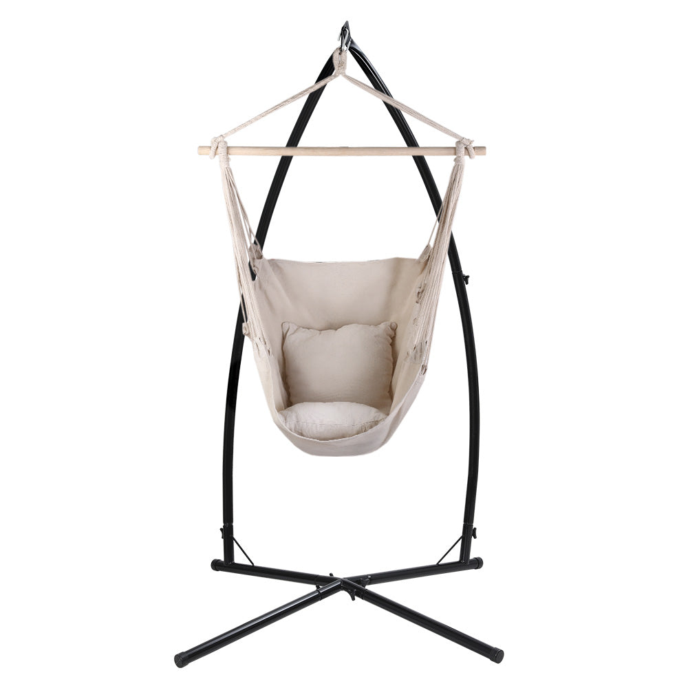 Outdoor Hammock Chair with Steel Stand Pillow Included