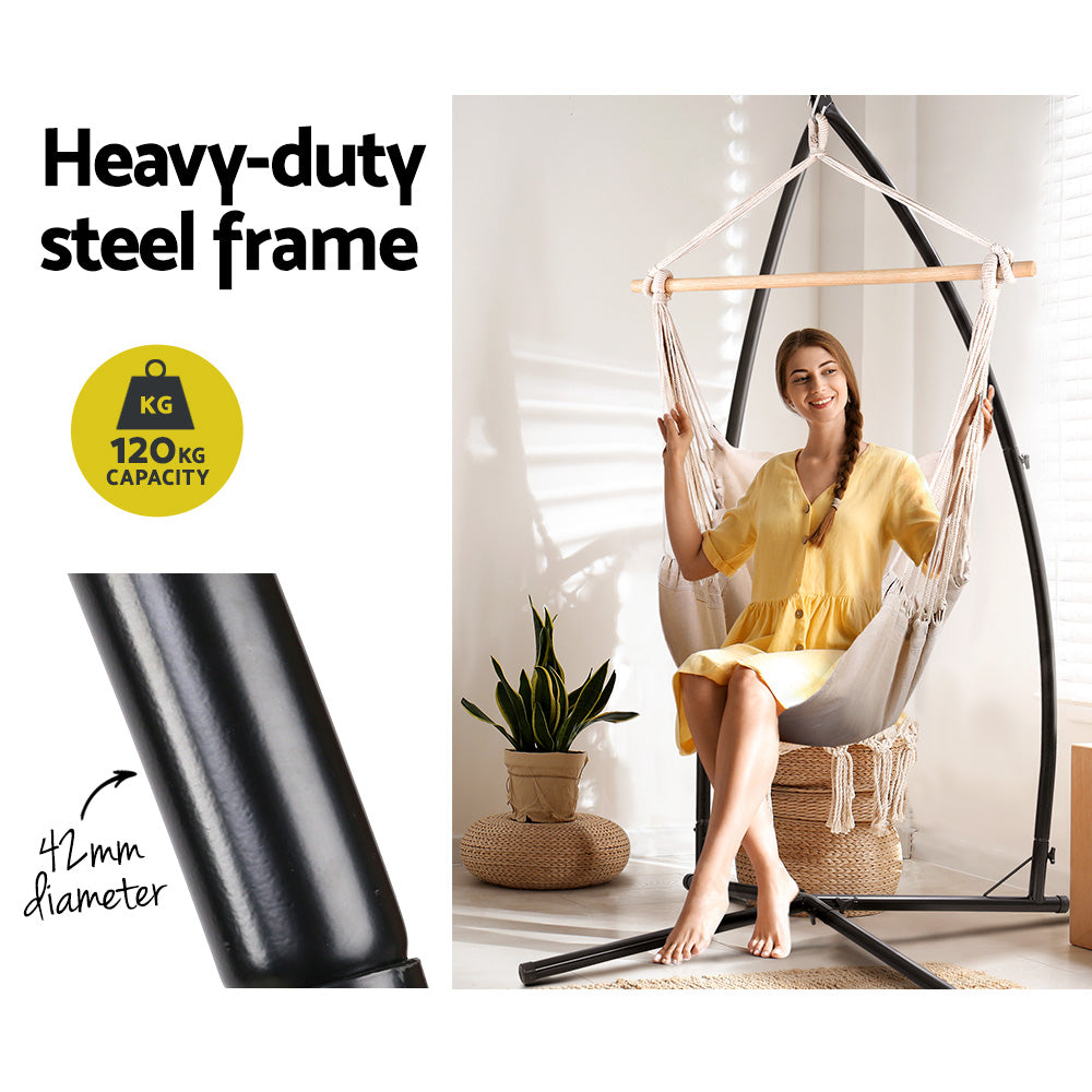 Outdoor Hammock Chair with Steel Stand Pillow Included