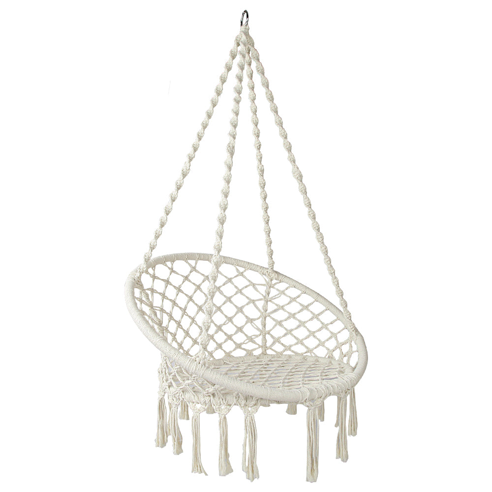 Cream Cotton Hanging Hammock Chair Only