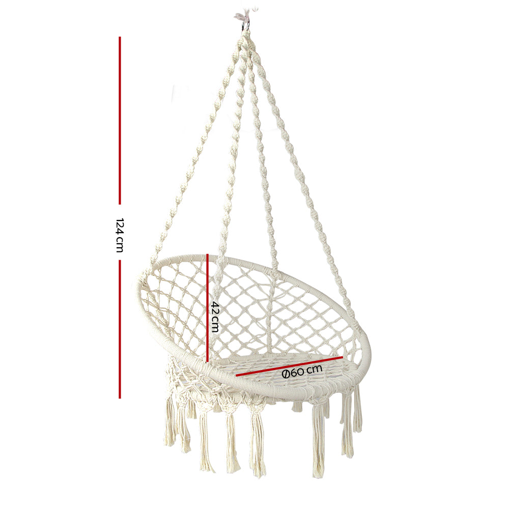 Cream Cotton Hanging Hammock Chair Only
