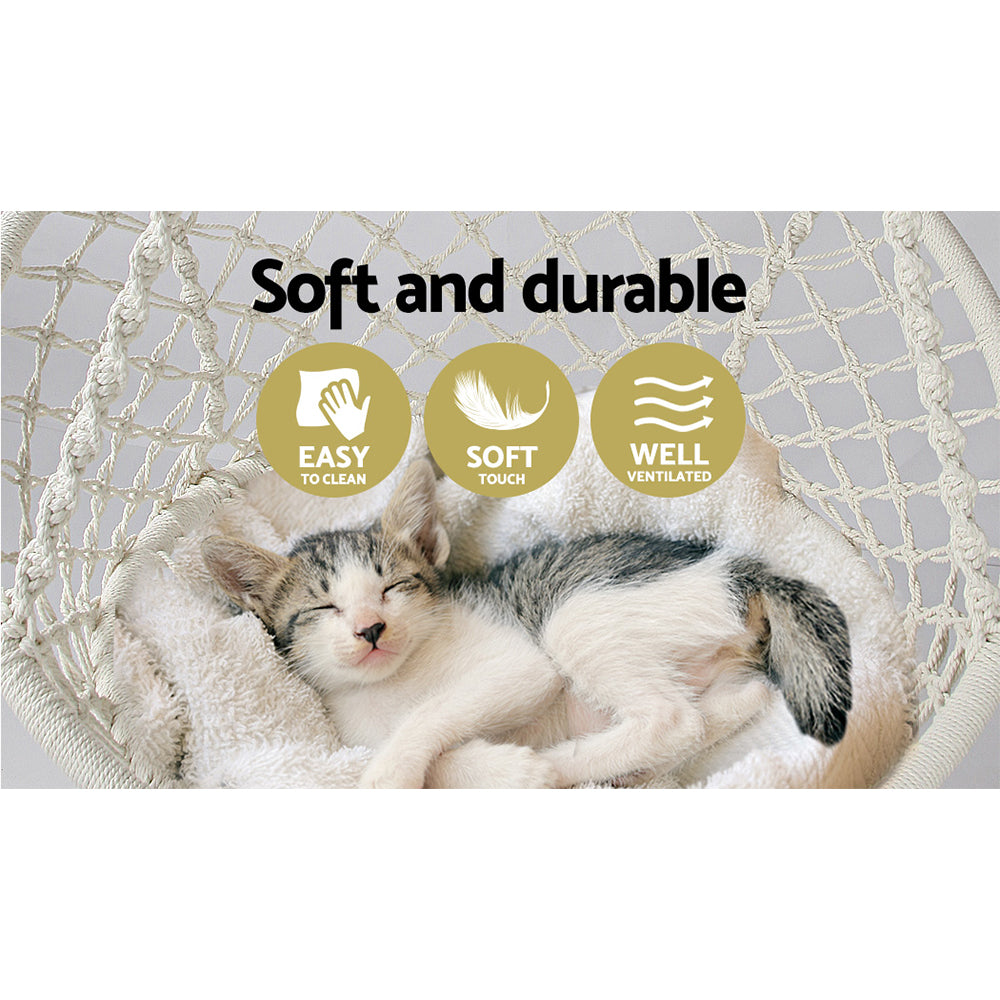 Cream Cotton Hanging Hammock Chair Only
