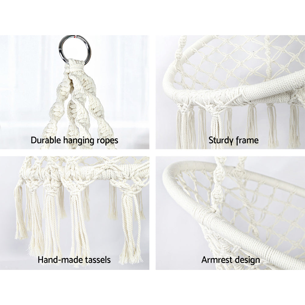 Cream Cotton Hanging Hammock Chair Only
