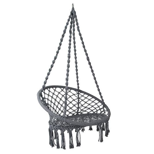 Grey Cotton Hanging Hammock Chair Only
